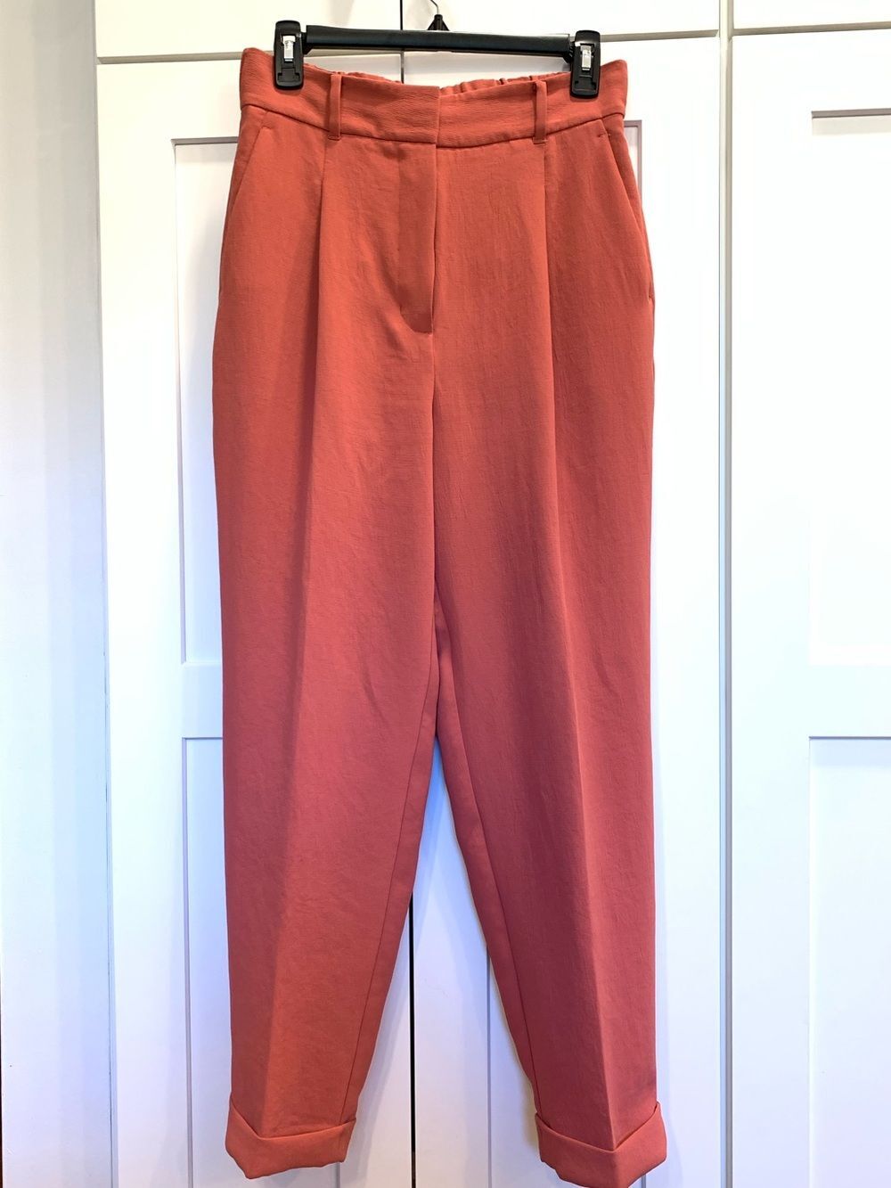 Aritzia Wilfred Dashwood Pant Women's 6 Pink Cuffed High Rise Pleated Trousers